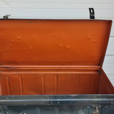 Lot 141: Vintage Metal Military Trunk