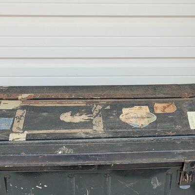Lot 141: Vintage Metal Military Trunk