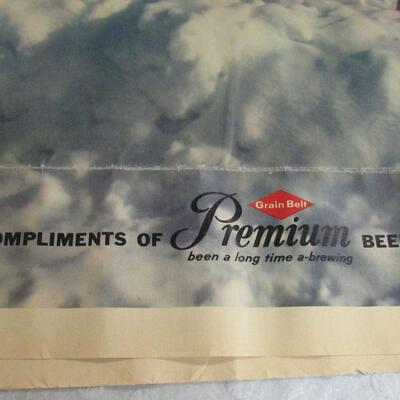 Vintage 1950s Grain Belt Beer Advertising Print on Canvas, Doe in Winter 