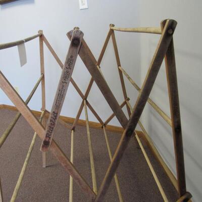 Vintage Wood Hang Dry Clothes Dryer With Rid-Jid Space Saver Advertising On Side