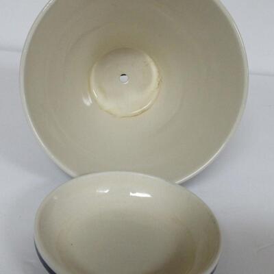 Vintage Handmade Boleslawiec Stoneware Polish Pottery Planter and Underplate, Read Description For Details