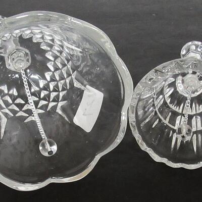 2 Vintage Lead Glass Bells, Made in Yugoslovakia