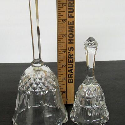 2 Vintage Lead Glass Bells, Made in Yugoslovakia
