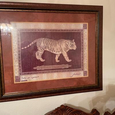 Lot 75  Framed Print of a Tiger
