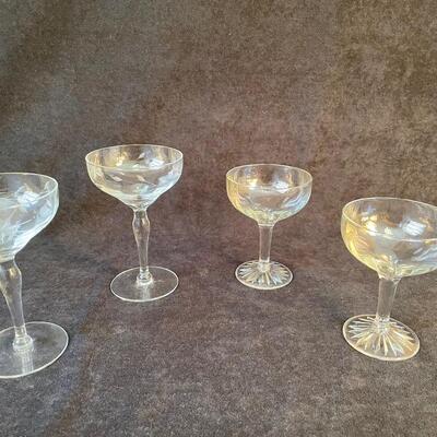 Lot 84  Set of 4 Vintage Champagne glasses