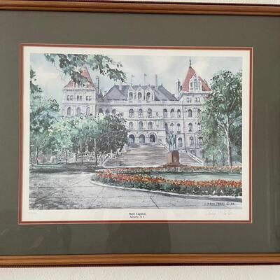 Lot 103  Framed Print of the New York State Capital