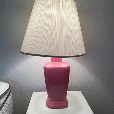 Lot 114  Pink Ceramic Lamp