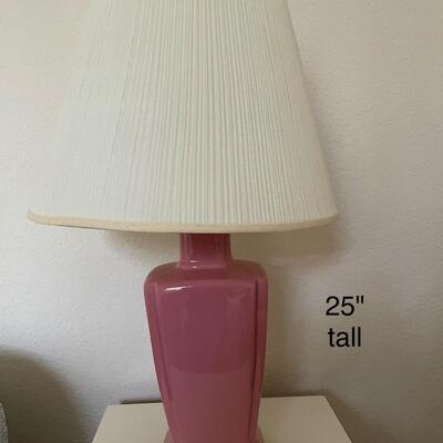 Lot 114  Pink Ceramic Lamp
