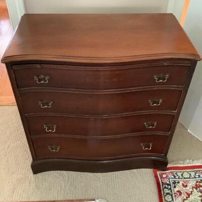 J. 721. Vintage Bow Front Mahogany Bachelors Chest