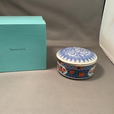 J. 724. Tiffany & Co.  Porcelain Dish with Lid 
