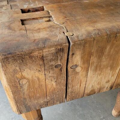 Lot 142: Antique Butcher's Block HEAVY