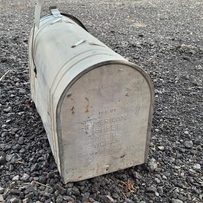 Lot 148: Large Vintage Metal Farmhouse Mailbox by AMERICAN SHEET METAL WORKS USA