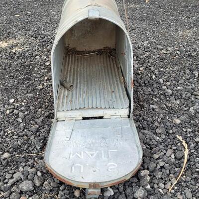 Lot 148: Large Vintage Metal Farmhouse Mailbox by AMERICAN SHEET METAL WORKS USA