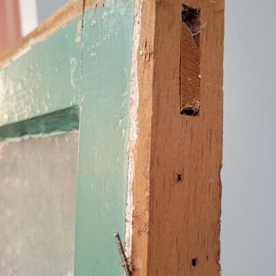 Lot 150: Vintage Farmhouse Original Chippy Paint with Florentine Glass Window Panes