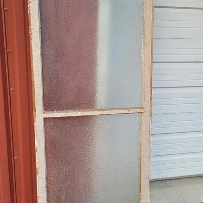 Lot 150: Vintage Farmhouse Original Chippy Paint with Florentine Glass Window Panes