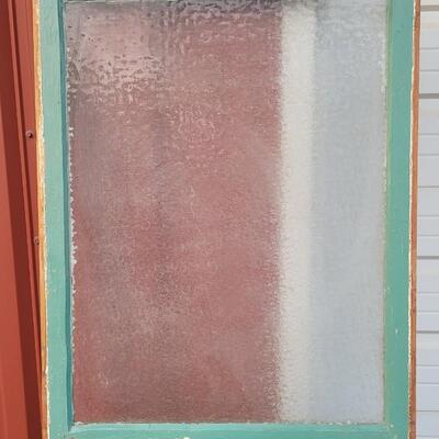 Lot 150: Vintage Farmhouse Original Chippy Paint with Florentine Glass Window Panes