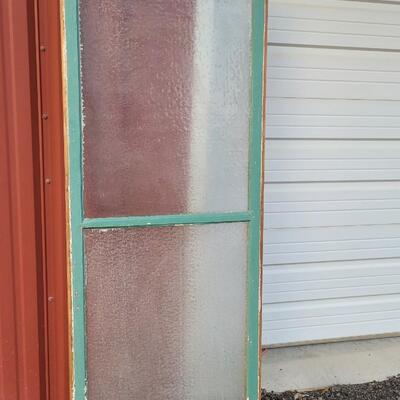 Lot 150: Vintage Farmhouse Original Chippy Paint with Florentine Glass Window Panes