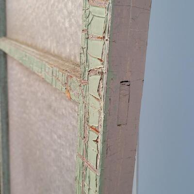 Lot 151: Vintage Farmhouse Chippy Paint Florentine Glass Window Panes  
