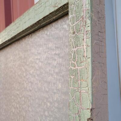 Lot 151: Vintage Farmhouse Chippy Paint Florentine Glass Window Panes  