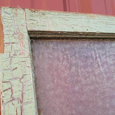 Lot 151: Vintage Farmhouse Chippy Paint Florentine Glass Window Panes  