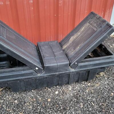 Lot 155: Truck Bed Toolbox (latches need replace - need bungee Cords to keep lids down)