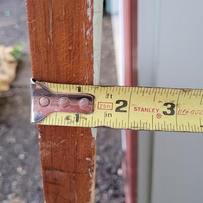 Lot 156: Vintage Farmhouse ORIGINAL TWO SIDED Chippy Paint Door w/ Original Art Glass Insert and Hardware