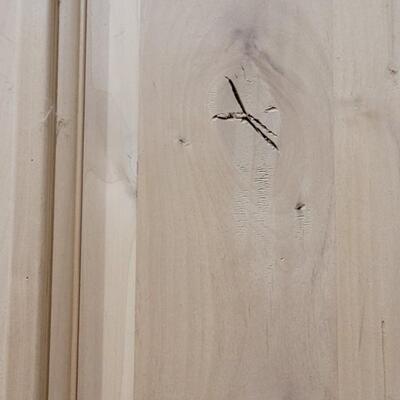 Lot 158: New Unused SOLID WOOD Arch Top Home Design Entry Door w/ Precut Door Hole