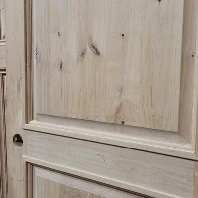 Lot 158: New Unused SOLID WOOD Arch Top Home Design Entry Door w/ Precut Door Hole