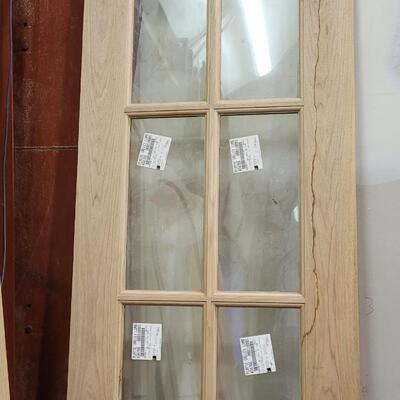Lot 159: New Unused SOLID WOOD Platte Valley Lumber 8-Pane Glass Accent Door 
