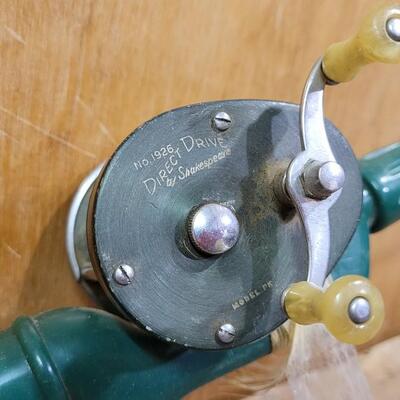 Lot 165: Vintage Green and Yellow No. 1926 Direct Drive Rod w/ Reel 
