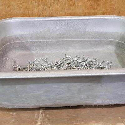 Lot 166: Vintage Steel Basin Tray w/ Assortment of Peg Board Hanger Accessories