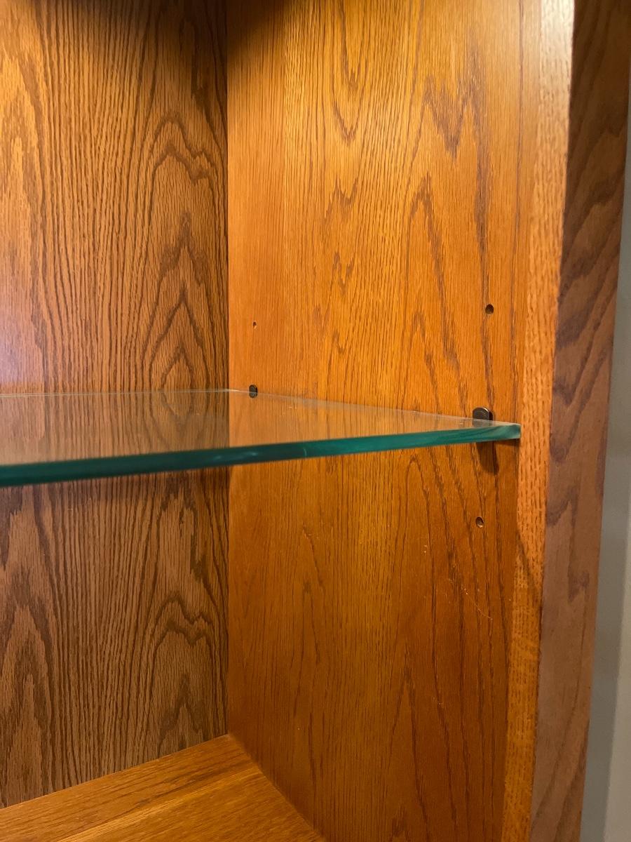 Thomasville Lighted Shelving Unit with Bottom Storage