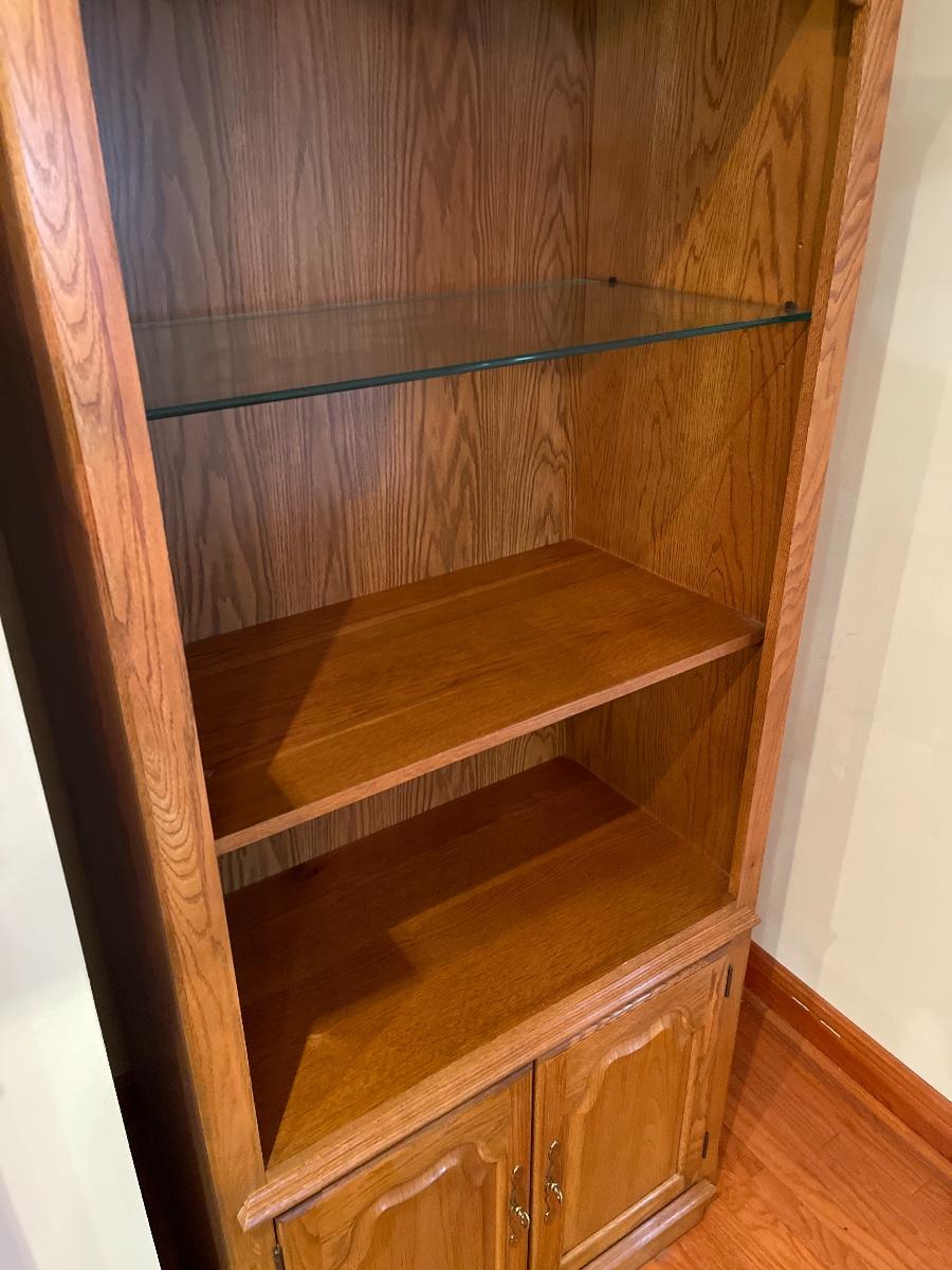 Thomasville Lighted Shelving Unit with Bottom Storage