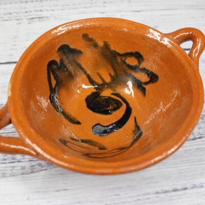 Vintage Handmade Pottery Cup and Dish Souvenir