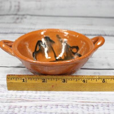 Vintage Handmade Pottery Cup and Dish Souvenir