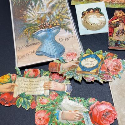 Mixed Victorian Paper Greetings Advertisement Lot