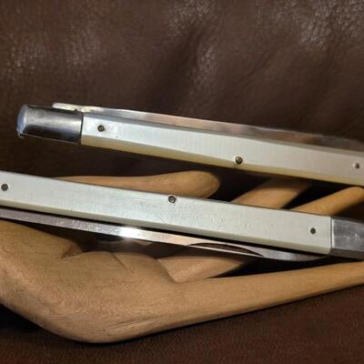 Lot 174: (2) 5" Single Blade Pocketknives (SABRE and OMOR)