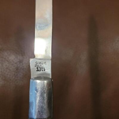 Lot 174: (2) 5" Single Blade Pocketknives (SABRE and OMOR)