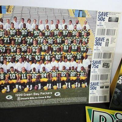 GB Packers 1999 Team Photo, 1 Packers Pin Collection Holder (no pins), 2 Cardboard Posters