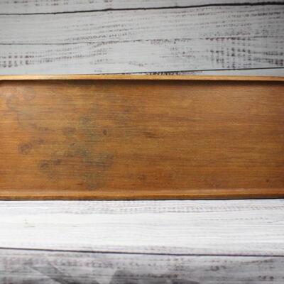 Vintage Rustic Mid Century Wood Teak Flat Tray Platter
