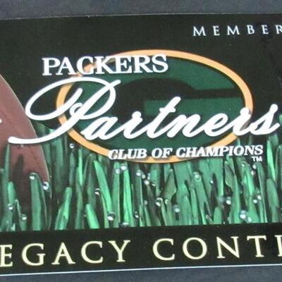 GB Packers Partners Club of Champions Card and Sticker, 2002-03