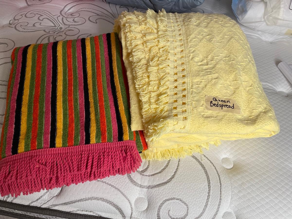 Lot 131 Chenille Bedspread and Beach Towel