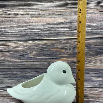 Vintage Ceramic Porcelain Duck Bird Figurine Planter
