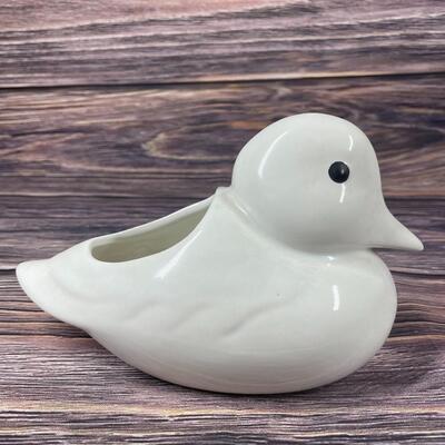 Vintage Ceramic Porcelain Duck Bird Figurine Planter