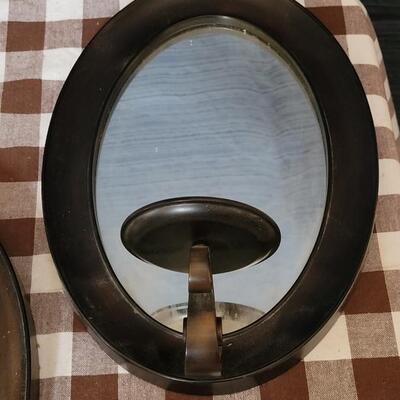 Lot 184: (3) Brushed Copper Mirror Candle Holder Wall Deco 