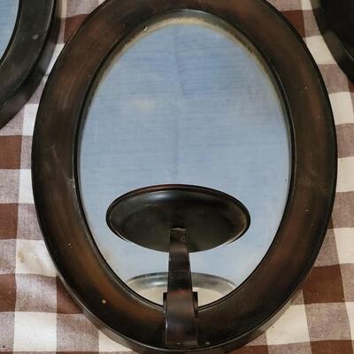 Lot 184: (3) Brushed Copper Mirror Candle Holder Wall Deco 