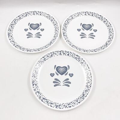 CORELLE BY CORNING â€œBLUE HEARTSâ€ DINNER PLATES