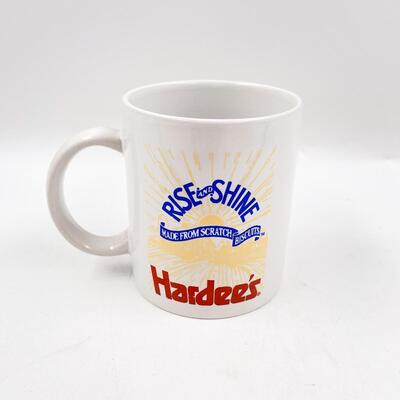 â€œRISE AND SHINEâ€ HARDEEâ€™S COFFEE CUP