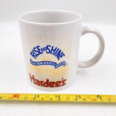â€œRISE AND SHINEâ€ HARDEEâ€™S COFFEE CUP