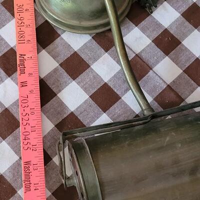 Lot 187: Vintage Heavy Brass Roll Over Shade Bankers Bedside Lamp
